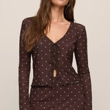 Z Supply Amara Polka Dot Mesh Top in Dark Chocolate