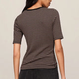 Z Supply Freida Striped Tee in Wild Mushroom