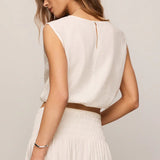 Z Supply Merit Sleeveless Linen Top in White