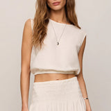 Z Supply Merit Sleeveless Linen Top in White