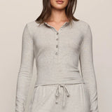 Z Supply In Flow Henley Top in Feather Grey
