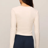 Z Supply All In Cropped Henley Top in Sandstone