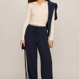 Z Supply All In Cropped Henley Top in Sandstone