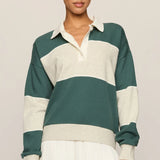 Z Supply Study Break Polo Sweatshirt in Feather Grey