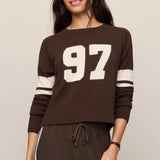Z Supply Nineties Stand in Sweater in Dark Chocolate