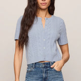 Z Supply Cera Short Sleeve Cardigan in Skyline