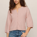 Z Supply Valor Short Sleeve Cardigan in Soft Blush