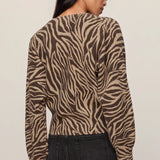 Z Supply All The Wild Zebra Cardigan in Dark Chocolate