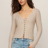 Z Supply Landa Pointelle Top in Natural