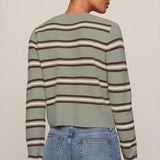 Z Supply Medina Stripe Cardigan in Aqua Cloud
