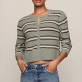 Z Supply Medina Stripe Cardigan in Aqua Cloud