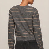Z Supply Medina Stripe Cardigan in Charcoal Heather