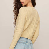 Z Supply Cera Long Sleeve Cardigan in Lemon Chiffon