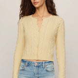 Z Supply Cera Long Sleeve Cardigan in Lemon Chiffon