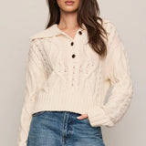 Z Supply Hartwell Cable Knit Sweater in Sandstone