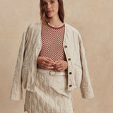 Varley Florin Quilted Skirt in Oat Milk