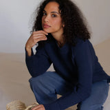 PWT Alexa Cotton Cashmere Pullover Sweater in Indigo