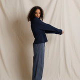 PWT Alexa Cotton Cashmere Pullover Sweater in Indigo