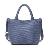Sky's The Limit Medium Woven Neoprene Tote in Dark Denim
