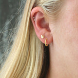 Kris Nations Heart Stud Earrings in 18K Gold Vermeil