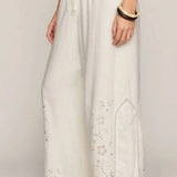 Z Supply Sid Embroidered Woven Pant in White