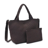 Sol and Selene Sky's The Limit Medium Woven Neoprene Tote in Chocolate