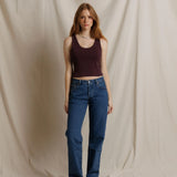 PWT Blondie Ribbed Tank Top in Cherry Lacquer