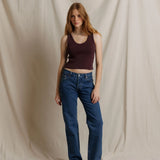 PWT Blondie Ribbed Tank Top in Cherry Lacquer