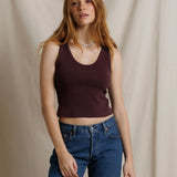 PWT Blondie Ribbed Tank Top in Cherry Lacquer