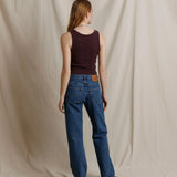 PWT Blondie Ribbed Tank Top in Cherry Lacquer