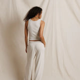 PWT Blondie Structured Rib Bra Friendly Tank in Whitecap Grey