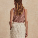 Varley Florin Quilted Skirt in Oat Milk