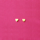 Kris Nations Heart Stud Earrings in 18K Gold Vermeil