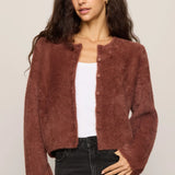 Z Supply Winterglow Fluffy Cardigan in Dark Rosewood