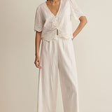 Z Supply Oceanside Embroidered Top in White
