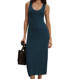 Varley Mikel Knit Dress in Heron Blue