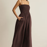 Z Supply Cornelia Poplin Maxi Dress in Chocolate Cherry