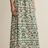 Z Supply Leya Tera Paisley Maxi Skirt in Everglade
