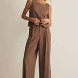 Z Supply Roman Linen Vest in Palo Santo