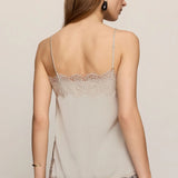 Z Supply Roselle Lace Trim Cami in Frosted Pearl