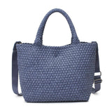 Sky's The Limit Medium Woven Neoprene Tote in Dark Denim