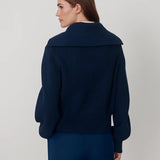 Varley Maura Half Zip Rib Knit in Sea Blue