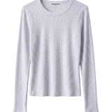 PWT Flora Crew Neck Long Sleeve Sweater in Heather Grey