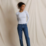 PWT Flora Crew Neck Long Sleeve Sweater in Heather Grey