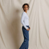 PWT Flora Crew Neck Long Sleeve Sweater in Heather Grey