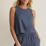 Z Supply Sloane Linen Top in Vintage Indigo