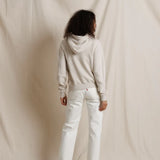 PWT Heart Cotton Fleece Pullover Hoodie in Whitecap Grey