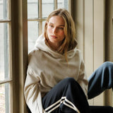 PWT Heart Cotton Fleece Pullover Hoodie in Whitecap Grey