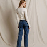 PWT Ivanna Mico Modal Rib Long Sleeve Tee in Natural