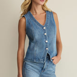 Z Supply Porto Denim Vest in Eternity